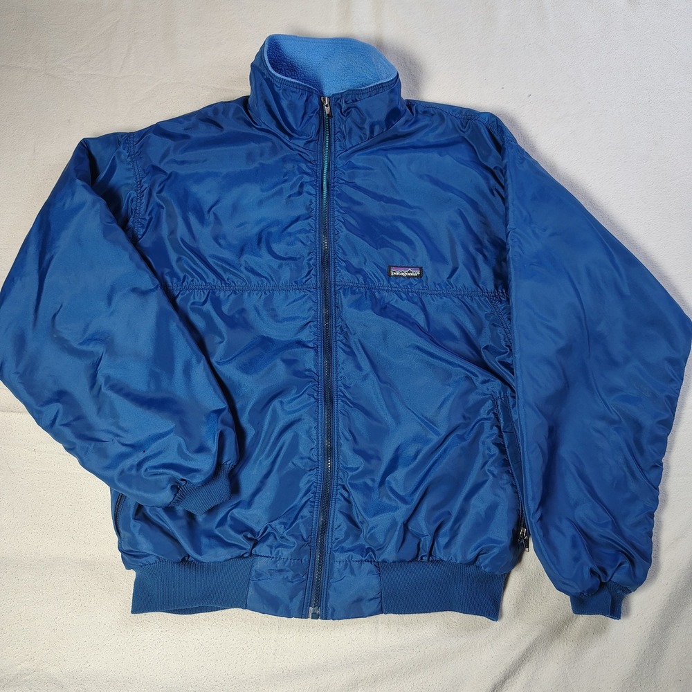Vtg 90s Patagonia Shelled Synchilla Jacket XL Blue Fleece Lined USA Made 43191